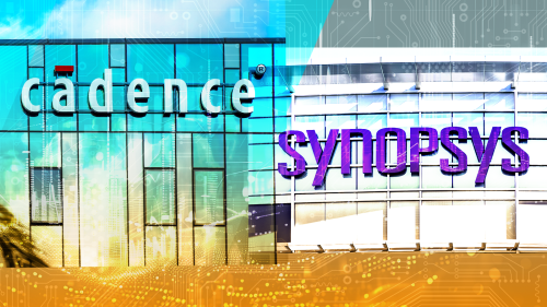 Cadence and Synopsys EDA company logos composite graphic